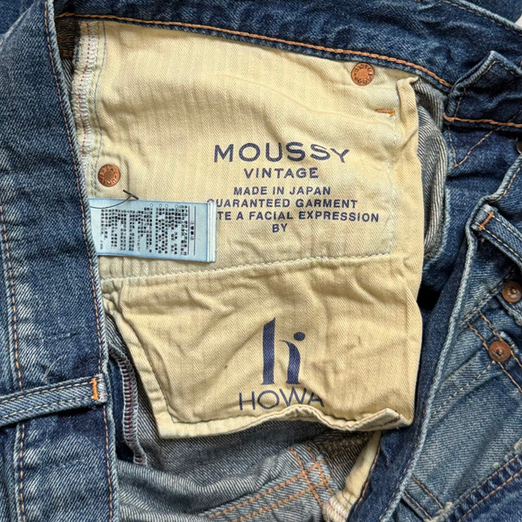 MOUSSY VINTAGE Minneola Low-Rise Straight Leg Whiskered Faded Denim JEANS sz 27 - Picture 4 of 7